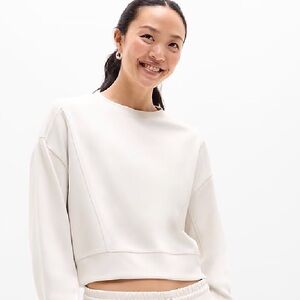 Athleta Seasoft Rib Crewneck Sweatshirt-Bone